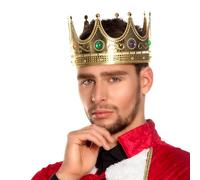 Boland Adults Kings Crown, Gold, Royal Fancy Dress Accessory, Crown For Men, Headwear, Coronation, World Book Day, Nativity, One Size (Gold)