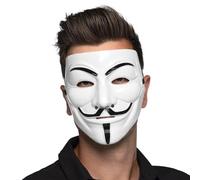 Boland Anonymous Face Mask White Adult I Anonymous Protest Hacker Guido I Halloween Carnival Cosplay Costume
