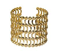 Boland Armreif 64421 Grace, Gold, Adjustable, Women, 5 Row Bangle, Bracelet, Fashion Jewellery, Carnival, Theme Party, Standard Size