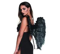 Halloween Fallen Angel Gothic Black Feather Wings Adult Size Fancy Dress 65cm