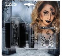 Boland Black Widow Make-Up Kit - Halloween Fancy Dress Set with Tulle Fabric,