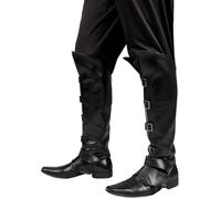 Boland 81994 - Boot Warmers Striker, Black, Accessory for Pirate, Buccaneer, Musketeer or Medieval Costume, Accessory for Fancy Dress Costumes