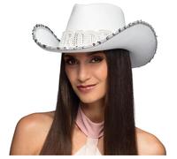 Boland 01436 Cowboy Hat Bride Hat for JGA, Carnival and Theme Party, Wedding, Bride