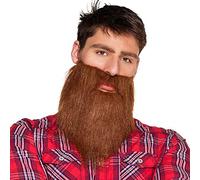 Boland Brown Hipster Beard - Realistic Fake Beard with Elastic Strap - Funny Fancy Dress Costume Accessory for Men - Viking, Lumberjack, Cowboy, Wizard & Party Character Facial Hair