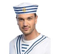 Boland BV Navy Sailor Doughboy Hat, White/Navy