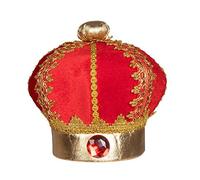 Boland Children's Crown For King and Queen, Royal Fancy Dress Accessory, Crown For Kids, Coronation, World Book Day, Nativity, Red and Gold, Elasticated, One Size (One Size)