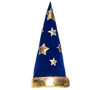 Boland Childs Wizard Hat, Children's Fancy Dress Accessory, World Book Day, Halloween, Kids Dress Up, Magician Hat For Girls and Boys, Blue/Gold (One Size)