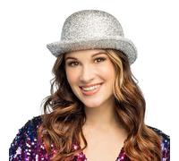 Boland - Classic hat, hat size 58 cm, melon, glitter party hat for costume, carnival and theme party