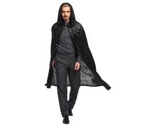 Boland - Costume-Adult Cape with Hood, Unisex, 10103522, Black/Velour, 170 cm