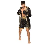 Boland - Costume boxer, coat, gloves, trousers, belt, costume for men, gold-black, boxing champion, world champion, costume, carnival, theme party
