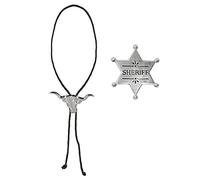 Boland Cowboy Accessories Set, Cowboy Sheriff Badge & Necklace