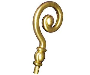Boland Crosier Curl Staff Extension - 36 cm Gold Plastic Bishop or Santa Stick Topper Accessory for Fancy Dress, Christmas Costumes & St Nicholas Outfits - Fits Rods Up to 2 cm Diameter