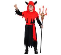 Boland Devil Boy Costume Age 10-12 - Kids Halloween Fancy Dress Outfit with Red Hood & Horns - Spooky Robe for Trick-or-Treat, Horror Parties and Themed Events