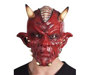 Boland - Devil Deluxe Latex Mask for Adults, Red, One Size, 97505