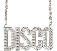 Boland Disco Necklace, Approx 60cm, Silver Chain, 70s, 1970s, 80s, Party, Fancy