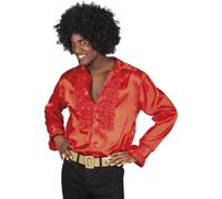 Boland - Disco Shirt with Ruffles Red for Men Costume Party Shirt 70s Theme Party Carnival