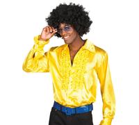 Boland - Disco Shirt with Ruffles Yellow for Men Costume Party Shirt 70s Theme Party Carnival