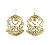 Boland Elegant Belly Dance Earrings - Hoop Style, Gold Ornaments, Perfect for Costumes, Everyday Wear, and Special Occasions.