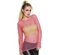 Boland 01935 Girls Fishnet Shirt, Solid, neon Pink, M-L