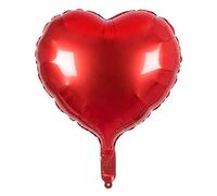 Boland - Foil Balloon Heart, Size 40 x 45 cm, Balloon Suitable for Air and Helium with Straw for Inflation, Decoration, Gift, Birthday