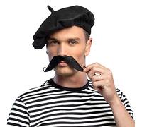 Boland French Moustache, Self Adhesive, Stick On Tash, Artist Moustache, Fake Moustache, French Fancy Dress Accessory, Black (Black)