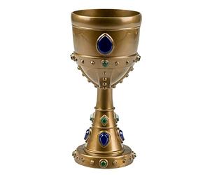 Boland Gold Chalice Goblet - Medieval King Cup Fancy Dress Accessory with Jewels - Plastic Royal Drinking Cup for Knight, Arthurian, Viking, Halloween & Party Costumes - 18 cm