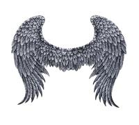 Boland Grey Angel Wings 68 x 55 cm - Dark Angel Costume Accessory with Printed Feather Detail - Halloween or Cosplay Wings for Adults - Fancy Dress for Fallen Angels
