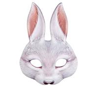 Boland - Half mask, realistic print, elastic, carnival, Halloween, fancy dress, theme party, costume, theatre, fancy dress, accessory, rabbit