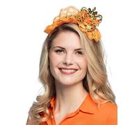 Boland 61829 - Queen Headband, Gold Orange, Unisex, Crown with Lace Fabric, Tiara, Netherlands, Fan Item, Football, European Championship, World Cup, Carnival, Theme Party