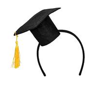 Boland 90610 Haarreif graduate hat Headband, Solid, Black/Yellow, Standard Size