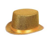 Boland Gold Glitzy Top Hat Lurex Shimmer For Carnival Halloween Fancy Dress Theme Party Costume Accessory Theatre New Year Adult One Size
