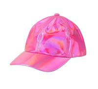 Boland Holo Baseball Cap Holographic Adjustable Size Cap Headwear Hat Rapper Costume Theme Party Carnival Pink