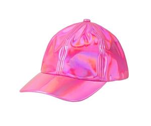 Boland Holo Baseball Cap Holographic Adjustable Size Cap Headwear Hat Rapper Costume Theme Party Carnival Pink