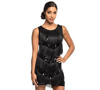 Boland - Kostüm Flapper Chicago, verschiedene Größen, kurzes Kleid mit Fransen und Pailletten, Charleston-Lady, 20er Jahre, Silvester, Karneval, Mottoparty