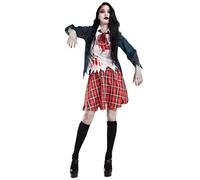 Boland - Kostüm Zombie Schulmädchen für Erwachsene, Faschingskostüm, Kostümset für Halloween, Karneval und Mottoparty