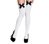 Boland Ladies Stockings, Hold Ups, Opaque, Over the Knee Socks, Halloween, Fancy Dress, Adult, One Size (UK, Alpha, One Size, Regular, Regular, White/Black)