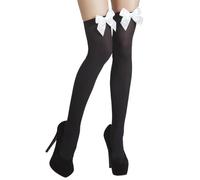 Boland Ladies Stockings, Hold Ups, Opaque, Over the Knee Socks, Halloween, Fancy Dress, Adult, One Size (UK, Alpha, One Size, Regular, Regular, Black/Black)
