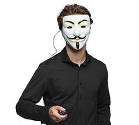 Boland LED Guy Fawkes Mask - V for Vendetta Anonymous Style Fancy Dress Mask with Light Up Neon Effect - Hacker Costume, Festival, Rave, Halloween Party Accessory - One Size.