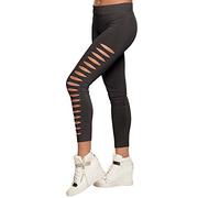 Boland - Leggings Gaps with Cutouts and Stretch Content, 80s Costume, Carnival, Theme Party, Theme Party Black