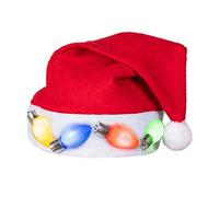 Boland Lights 13448 LED Christmas hat, with 3 x AG13/LR44 Batteries, Santa Claus, Headpiece, Cartoon, Multicoloured, 59 (EU)