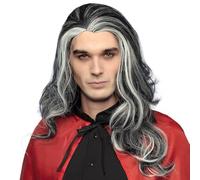 Boland Louis Vampire Wig Black and Grey - Modern Costume Accessory for Halloween, Carnival, and Theme Parties - Perfect for Cosplay and Fancy Dress Events