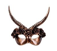 Boland Mama Legba Eye Mask - Bronze Mask with Rose Petals - Costume Accessory for Halloween, Masquerades, and Themed Parties - Standard Size