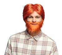 Boland Mens Ginger Wig and Beard Set Dude Orange Wig Male Disguise Dress Up Adult One Size