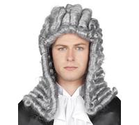 Adult Judge Wig Grey Barrister Lawyer Court Fancy Dress Costume Accessory