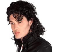 Boland Michael J. Popstar Wig - Black Curly Wig for Adults - 80s Singer Fan