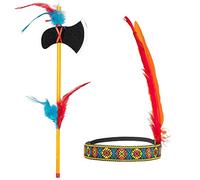 Boland Native American Inspired Headband and Axe Set Accessory Fancy Dress Novelty Dress Up 2 Piece One Size Adult (Multi)