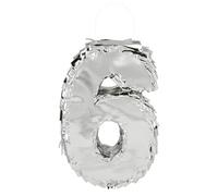 Boland - Numbers Pinata, 25 x 16 x 5 cm, Shiny Number for Birthday and Anniversary, Number, Silver, Decoration, Board Game