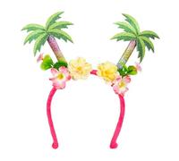 Boland Palmera Headband, Multicoloured, One Size - Vibrant Accessory with Flowers, Green Feathers, and Decorative Palm Trees for Hawaiian Costumes