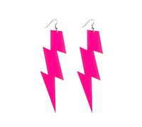 Boland Pink Lightning Stud Earrings - One Size, 80s Disco Party Accessory for Adults, Perfect for Evening, Birthday, Cosplay, and Theme Parties