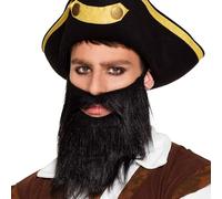 Boland Pirate Beard With Elastic, Pirate Facial Hair, Fake Beard, Pirate Fancy Dress Accessory, Mens Beard, Black (Black)